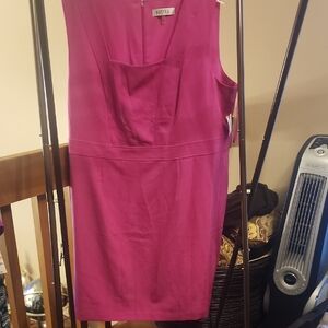 Kasper Fuchsia Sleeveless Midi Dress